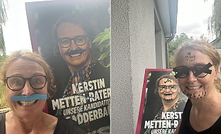 Kerstin Metten-Raterink schminkt die Kritzeleien fürs Foto nach. - privat