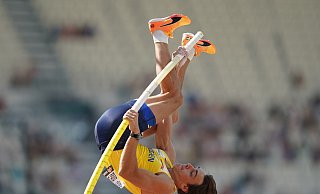Armand Duplantis steigert seinen Stabhochsprung-Weltrekord auf 6,29 Meter. - Marcus Brandt/dpa