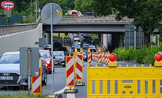 Von der OWD-Abfahrt Johannistal kann der Verkehr jetzt wieder den Adenauerplatz kreuzen. - Andreas Zobe Von der OWD-Abfahrt Johannistal kann der Verkehr jetzt wieder den Adenauerplatz kreuzen. - Andreas Zobe