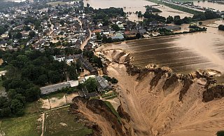 Erdrutsch in Blessem am 16. Juli 2021. - picture alliance / ASSOCIATED PRESS