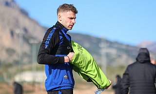 SCP-Stürmer Felix Platte, hier im Winter-Trainingslager in Spanien, musste am Dienstag vorzeitig das Training abbrechen. - Oliver Krato