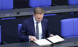 Christian Lindner (FDP) findet nicht, dass es sich bei der aktuellen Lage um eine Haushaltskrise handelt. - picture alliance / Geisler-Fotopress