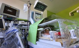 Viele Apparate für die Kleinsten: Eine Intensiveinheit im St.-Ansgar-Krankenhaus Höxter. Im Inkubator liegt symbolisch eine Puppe. - David Schellenberg