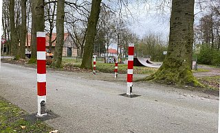 Auch auf dem Fuß- und Radweg an der Klosterstraße in Marienfeld am alten Sportplatz vorbei stehen die Pömpel. - Markus Voss