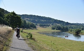 Auf der Strecke von Höxter nach Bad Karlshafen war Elke Homburg unter anderem auf dem Weserradweg unterwegs. - Elke Homburg (Privat)