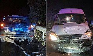 Ein Sekundenschlaf und zwei schwer beschädigte Fahrzeuge auf der A33. - Polizei