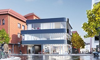 „Tupper-Ecke“: Der Entwurf zum Ergänzungsbau an der Welle wurde Ende Januar öffentlich. - Architekt Hübotter