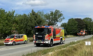 Nach dem Unfall auf der Driburger Straße wurde das verletzte Kind per Rettungshubschrauber in die Klinik gebracht. - Feuerwehr Paderborn