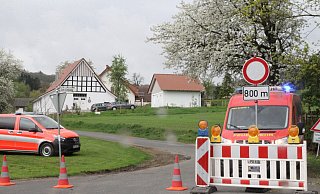 Bei Baggerarbeiten wurde eine Gasleitung in Bad Holzhausen beschädigt. - Klaus Frensing
