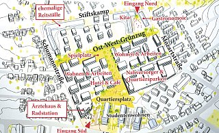 Am Rahmenplan, der hier dargestellt ist, orientiert sich auch der Vorentwurf des Bebauungsplans für das Hammersmith-Gelände. - Jürgen Schultheiß