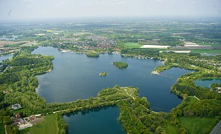 Der Lippesee in einer Luft-Aufnahme von Anfang Mai. - Gerd Vieler