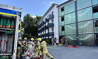 Im Paderborner Cheruskerquartier war ein Feuer auf einem Balkon ausgebrochen. - Ralph Meyer