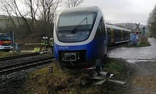 An einem Bahnübergang zu einem Holzlagerplatz kam der Zug zum Stehen. Das erleichterte die Evakuierung enorm. - Burkhard Battran