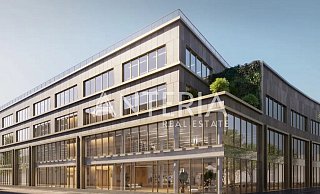 Mit dieser Visualisierung des runderneuerten Karstadt-Gebäudes wird für die Vermarktung geworben. - Anteria