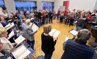 Der Städtische Musikverein probt für das Jubiläumskonzert. - Niklas Tüns