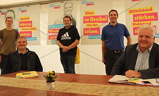 Bei der Vorstellung des FDP-Wahlprogramms zur Kommunalwahl 2020 waren Julius Hachmeister (v. l.), der damalige FDP-Bürgermeisterkandidat Ulrich Meier zu Evenhausen, Matthias Krüger, Sven Meier zu Evenhausen und Hermann Graf von der Schulenburg noch von der liberalen Idee überzeugt. - Birgit Guhlke