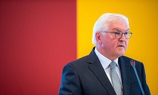 Frank-Walter Steinmeier, Bundespräsident der Bundesrepublik Deutschland, spricht beim Libori-Mahl der Liborigilde im Rathaus von Paderborn. - dpa