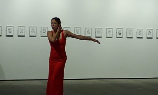 Tänzerin Hsuan Cheng Floth und Geigerin Benita Schlenker hypnotisieren die Reithalle in Schloß Neuhaus - Anne-Kathrin Schulz