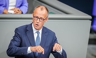 CDU-Chef Friedrich Merz spricht im Bundestag. - picture alliance/dpa