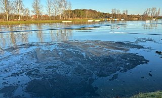 Am Montag waren am See der Wasserskianlage und am Nesthauser See bereits die deutlich wahrnehmbaren Rückstände entdeckt worden. - Ralph Meyer