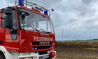 In Holzhausen stand ein Feld in Flammen. - Feuerwehr Nieheim