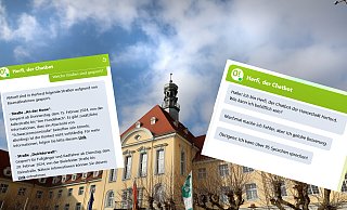 Herfi antwortet freundlich und in ganzen Sätzen auf Anfragen, die Bürger in dem Chat an die Stadtverwaltung stellen. - Frank-Michael Kiel-Steinkamp