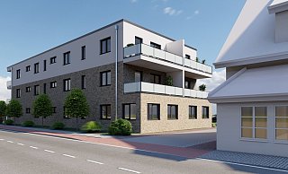 So soll der Neubau von der B 65/Ecke Blumenstraße her aussehen. - K & G Immobilien