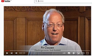 Energiekrise: Oberbürgermeister Pit Clausen richtet sich an die Bielefelder. - Screenshot/Youtube