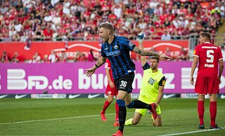Felix Platte schoss den SC Paderborn am vierten Spieltag der vergangenen Saison zu einem 1:0-Sieg in Kaiserslautern. Am vierten Spieltag der aktuellen Saison könnte der SCP-Stürmer nun im Heimspiel gegen Lautern in den 20er-Kader zurückkehren. - Imago Images