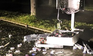 Der Automat wurde völlig zerstört. - Polizei