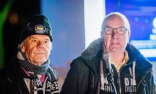 Günter Kube (l.) und Wilfried Schwarze stehen an der Spitze der Demonstrationen. - Besim Mazhiqi