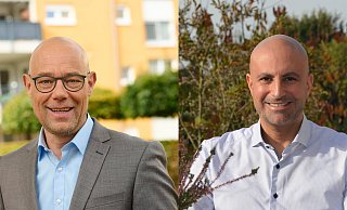Ende Januar wird es eine Stichwahl geben: Jörg-Michael Schrader (links) tritt für die CDU an, Ali Dogan für die SPD. - pr Ende Januar wird es eine Stichwahl geben: Jörg-Michael Schrader (links) tritt für die CDU an, Ali Dogan für die SPD. - pr