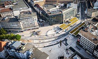 Der Jahnplatz ist fast fertig: Autos sollen dort aber erst Ende August wieder fahren dürfen. - Mike-Dennis Mueller / www.mdm.photo