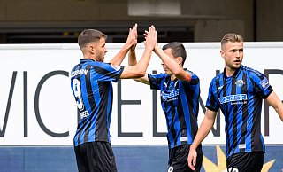 Marvin Pieringer (l.) traf zum 1:0. Dennis Srbeny (r.) gab den Assist. Und SCP-Kapitän Ron Schallenberg hatte den vorletzten Pass gespielt. - IMAGO/PaetzelPress