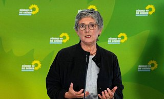 Britta Haßelmann, Fraktionsvorsitzende von Bündnis 90/Die Grünen im Bundestag, macht auf das Artensterben in Deutschland aufmerksam. - Soeren Stache