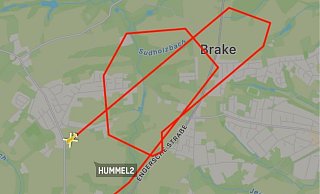Der Helikopter kam aus Dortmund. Sein Ziel: Bielefelds Norden. - RadarBox