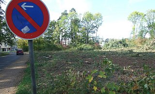 Dort, wo früher einmal ein kleiens Wäldchen wuchs, ist jetzt ebene Fläche. Hier wird die neue Polizeiwache entstehen. - Karsten Schulz