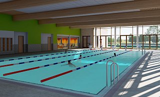 Im Sielbad wurde für die BSG ein Gymnastikraum eingeplant. Darauf habe der Verein schon früh Einfluß genommen. - Architekten Geising + Böker