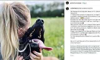 Die Tierliebe eint die Polizistin aus Porta und ihren Lebensgefährten. Mit „Bronson“ (Foto), hat der Partner der Kommissarin, einen Hund mit in die Beziehung gebracht, der denselben Namen wie eine Neonazi-Band hat. - Screenshot: Instagram