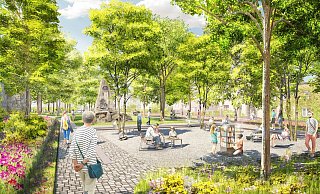 Zur Gartenschau soll rund um das Fallersleben-Denkmal ein Lesegarten mit Bücherschrank werden. - LGS