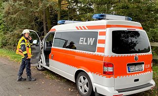 Stephan Reckhaus, der designierte Kreisbrandmeister, im Einsatz. - Feuerwehr/Christian Bröder