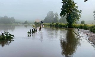 Im Warburger Ortsteil Wormeln erreichte die Twiste einen Wasserstand von fast drei Metern. - Uli Horstmann
