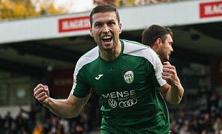 FC Güterslohs Alexander Bannink machte mit dem 3:1 gegen Gievenbeck den Deckel drauf. - Marina Brüning