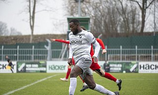 Der Schütze des Siegtreffers: Jeff-Denis Fehr schoss das Tor des Tages beim 1:0-Sieg des SV Rödinghausen gegen Fortuna Köln. - Joel Beinke