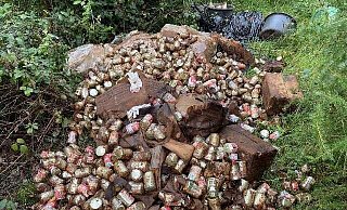 Die illegale Müllkippe im Wald wurde von der Polizei fotografiert. - Polizei Melle