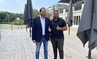 Betriebsleiter Giuseppe Cairone (links) und Scarabeo-Inhaber Mohamed Salah eröffnen bald das Rodizio in Minden. MT-Foto: - Janina Pietruschka