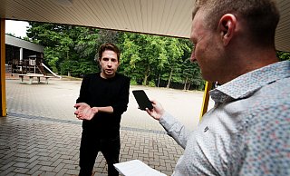 SPD-Rebell Kevin Kühnert im Gespräch mit NW-Redakteur Florian Weyand. - Gerald Dunkel