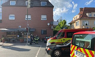Die Feuerwehr rückte in die Herforder Innenstadt aus. - Claus Frickemeier