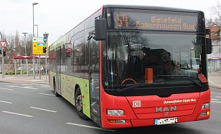 Dieser Bus fährt vom Kleinbahnhof Enger nach Bielefeld. - Franz Purucker
