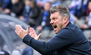 Beim Hinspiel in Berlin war SCP-Coach Lukas Kwasniok gewohnt emotional bei der Sache. - Imago Images